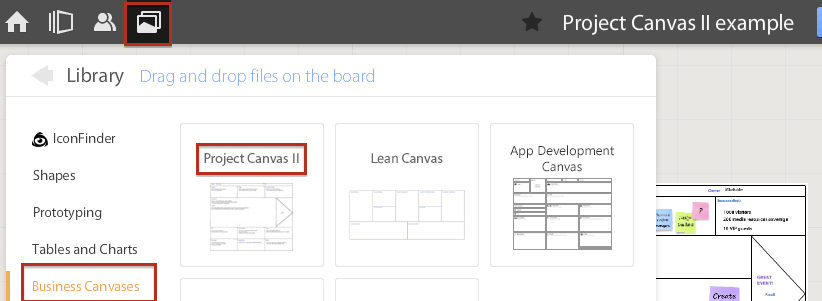 Project canvas library
