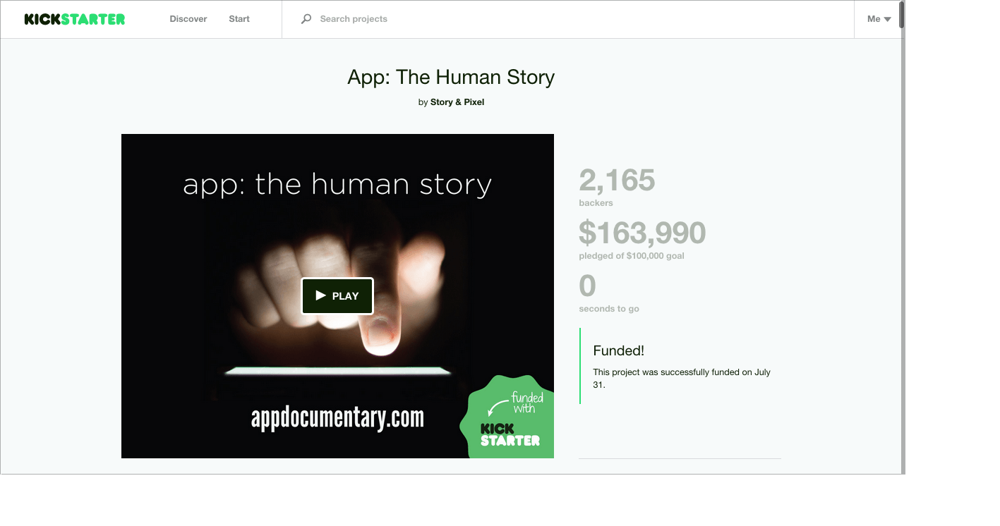 App The Human Story by Story Pixel — Kickstarter