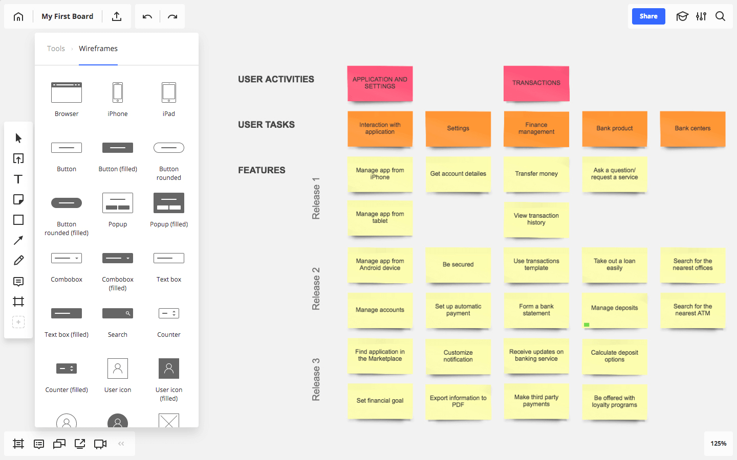 User story Mapping Miro