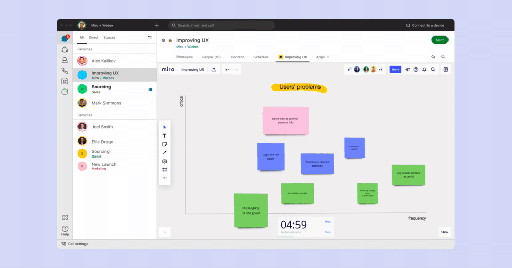 Miro Now in Webex Meetings