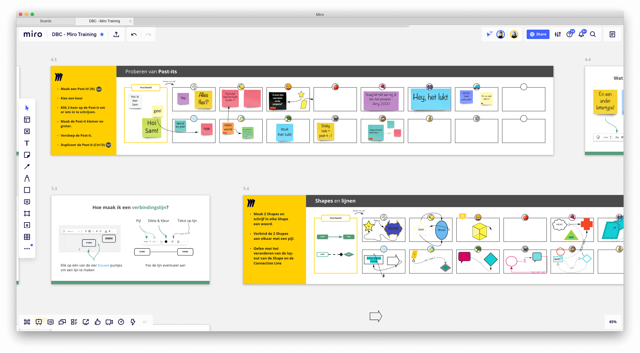 Using Miro board for trainings and people development