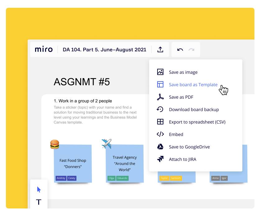 Using Miro board for trainings and people development