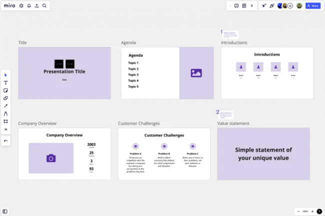 how to create presentation in miro